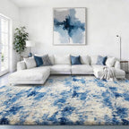 Ophanie 9x12 Blue and Gray Area Rugs by Ophanie