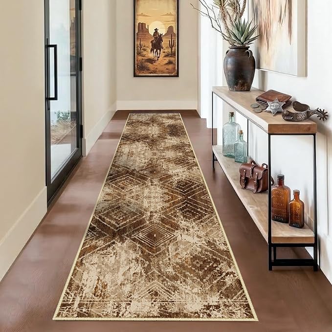BESTSWEETIE Area Rug 2x10 Rug Machine Washable Non-Slip Low Pile Print Pattern by BESTSWEETIE