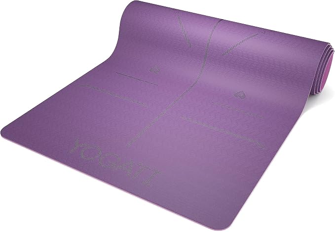 YOGATI® Yoga Mat with Strap with Alignment Lines. Home Workout Mat - Image 9