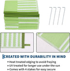 Garvee Waterproof Outdoor Rug 9x12, Checkered Foldable Plastic Straw Patio - Image 4