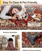 RELEANY Area Rugs Small 2'x4' Washable Non-Slip, Floral Vintage Distress - Image 4
