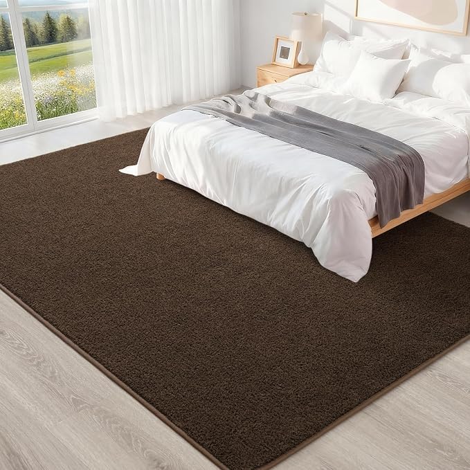 6x9 Feet Brown Area Rugs for Bedroom, Indoor Washable Memory Foam Rug for - Image 6