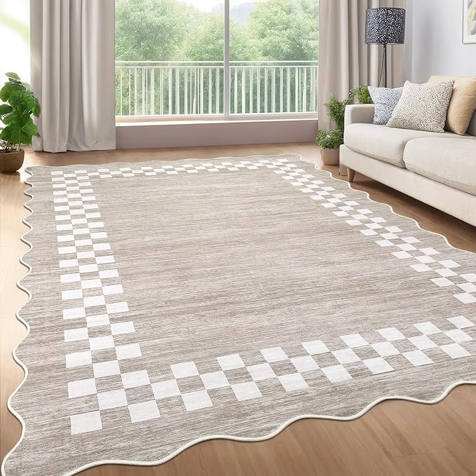 GarveeHome Scalloped Washable Rug 9x12 Area Rug - Image 2