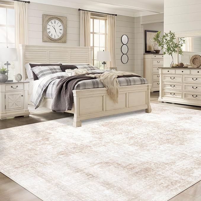 Area Rug 10x14 Vintage Rugs: Large Washable Living Room Rug Retro Medallion - Image 3