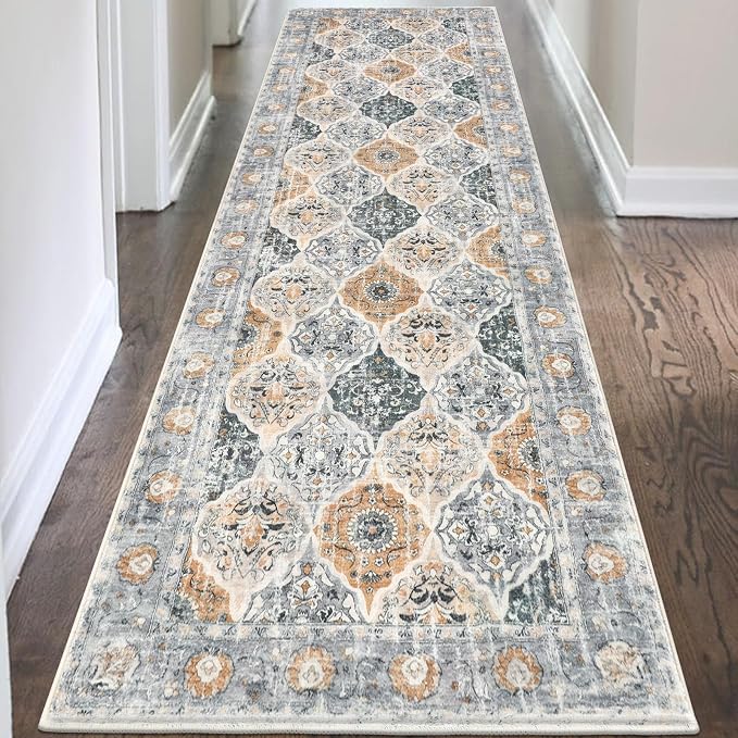 HEBE Hallway Runner Rug 2'8"x8' Washable Vintage Distressed Area Rugs Non Slip - Image 7
