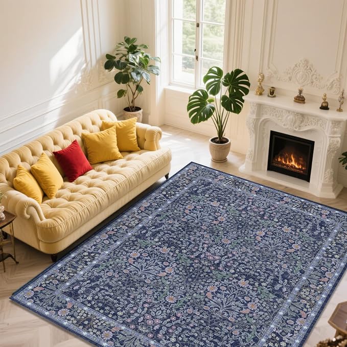 8x10 Washable Area Rugs for Living Room, Stain Resistant Vintage Rugs for - Image 3
