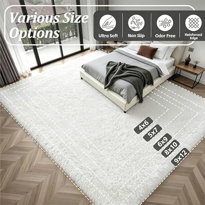Fluffy 5x7 Area Rugs for Living Room Bedroom: Ultra Soft Shag Rug Non-Slip - Image 9