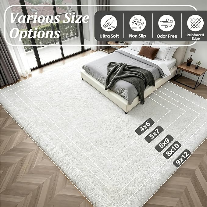 8x10 Area Rugs for Living Room Bedroom: Ultra Soft Fluffy Shag Rug Upgrade - Image 9