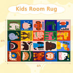 Kids Rug 4x6 Animal Alphabet Play Mat Educational Learning Area Rug Soft - Image 2