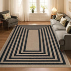 Lahome Enfys Modern Geometric Easy Jute Dining Room Rug, 5x7 Modern Rugs - Image 7