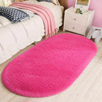 LOCHAS Bedroom Rug 2.6' x 5.3', Hot Pink Fluffy Shaggy Area Rug by LOCHAS
