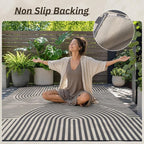 AMOAMI Outdoor Rug Patio Rug 8x10 ft Quick Dry Flatweave Textured Machine - Image 7