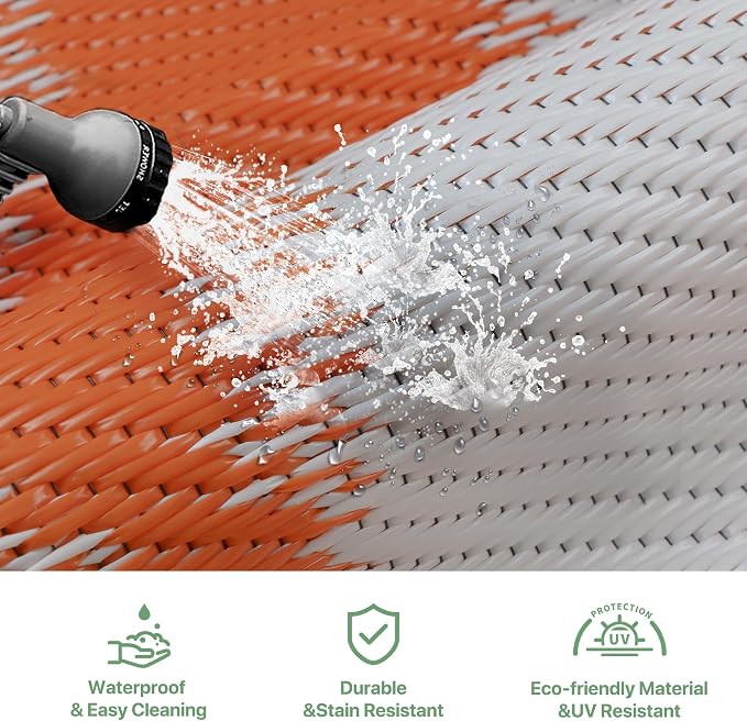 GENIMO Outdoor Rug Waterproof for Patio Decor, Large Area Rugs Mats for RV - Image 6
