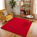 Amearea 5x5 Square Area Rugs for Bedroom Living Room, Modern Red Thickened by AmeareaDirect