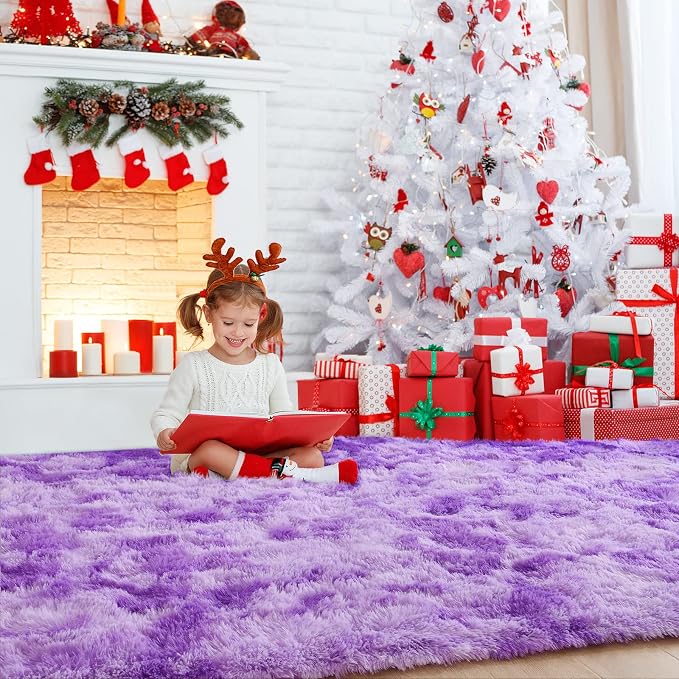 AROGAN Soft Rainbow Area Rugs for Girls Room 3x5 Feet, Fluffy Girls Bedroom Rugs - Image 4