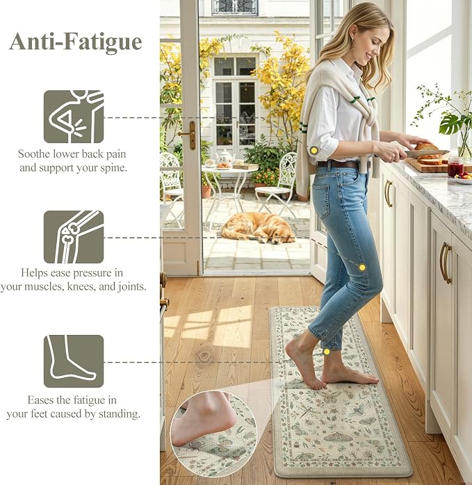 LEEVAN Anti Fatigue Mats for Kitchen Floor Non-Slip, Cushioned Kitchen Mats for - Image 3