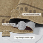 LIVEBOX Scalloped Washable 3x5 Outdoor Rug, Easy Jute Tan Rugs - Image 5