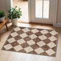 Front Door Rug - 2x3 Brown Beige Non-Slip Washable Doormat Indoor Outdoor Mat by Othilic