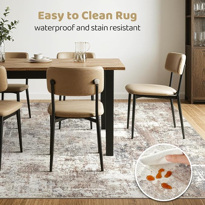 10x13 Area Rug Living Room: Washable Large Abstract Modern Soft Rugs Stain - Image 6