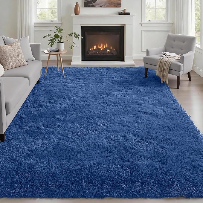 Fluffy 5x7 Area Rugs for Living Room Bedroom: Ultra Soft Shag Rug Non-Slip by Luxturiy