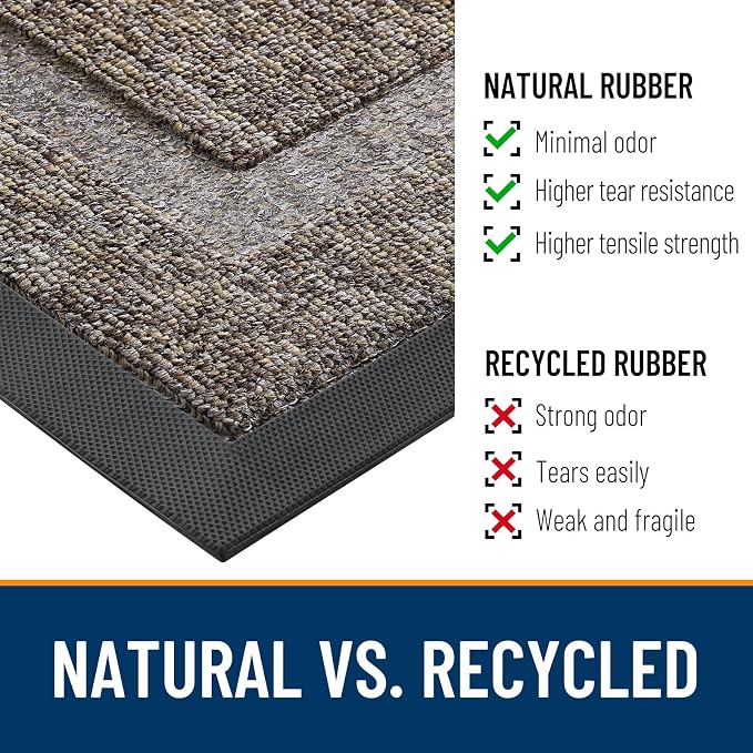 OLANLY Half Circle Door Mat Indoor Outdoor Entrance Welcome, Waterproof - Image 3