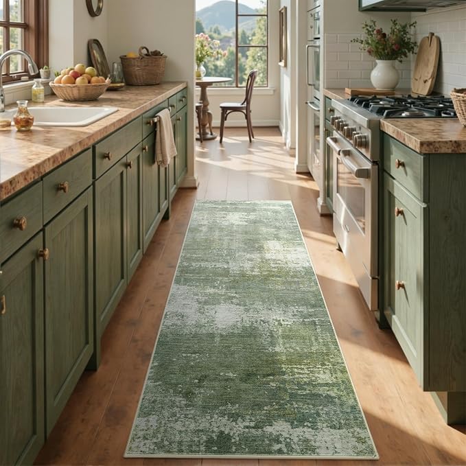 2x6 Ft Washable Runner Rug, Non-Slip Low Pile Hallway Kitchen Area Rug - Image 4