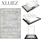 XLUEZ Area Rug 10x14 Living Room Rugs, Machine Washable Vintage Distressed Boho - Image 8