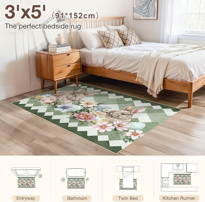 cotiled Area Rug for Living Room, Washable Non-Slip Large Area Rug, Indoor - Image 7