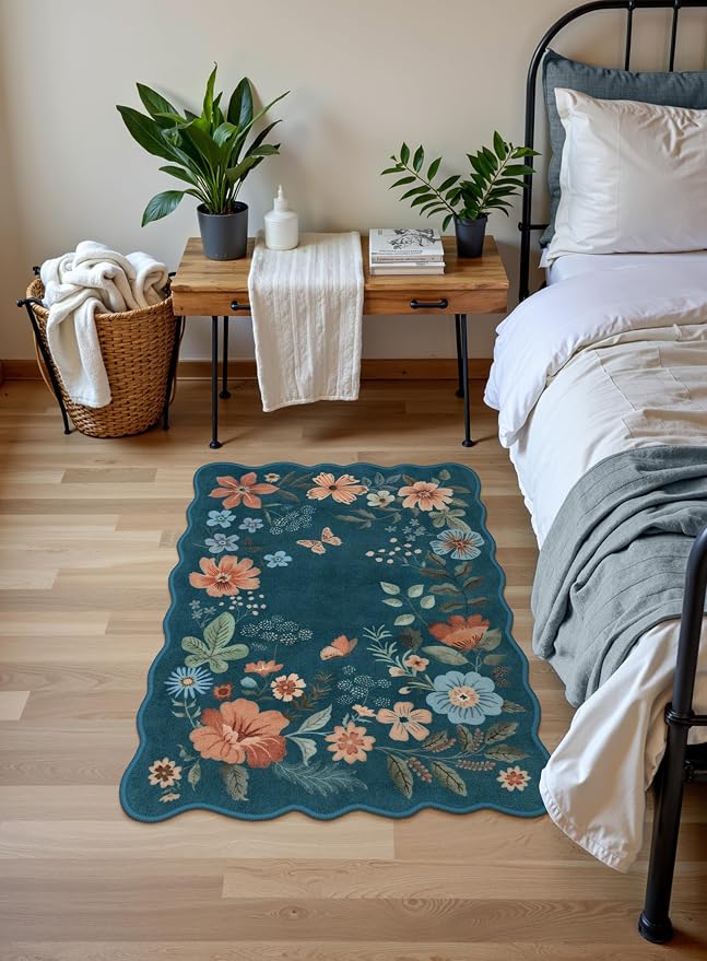 Lahome Floral Washable Entryway Rug, 2X3 Soft Kitchen Rugs Non-Slip, Ultra-Thin - Image 3