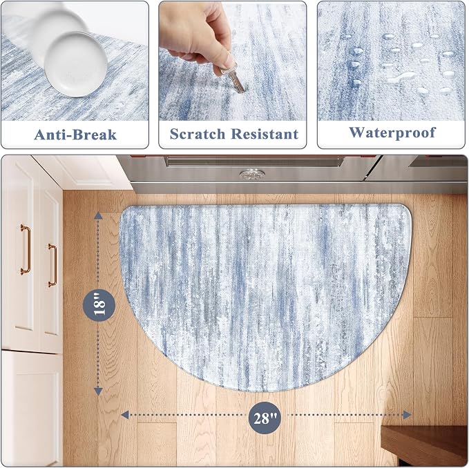 KIMODE Anti Fatigue Mats for Kitchen Floor 18"x28", Farmhouse Half Circle - Image 5