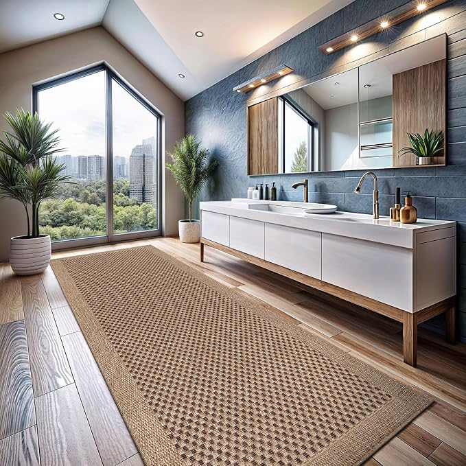 CAMILSON Indoor and Outdoor Runner Rug Natural Sisal Boho Woven Design - Image 5