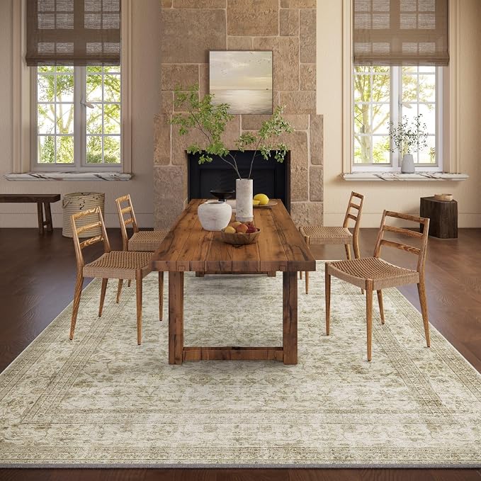 Machine Washable Rugs for Living Room: 8x10 Area Rugs for Bedroom Boho Vintage - Image 5