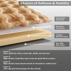 Coffee Rabbit Plush Rug 3'x5', Fluffy Shaggy Area Rug - Image 3