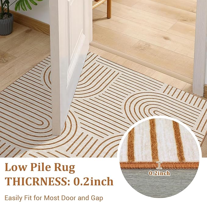 Washable Rug 2x3 Area Rugs for Entryway, Abstract Rug for Bedroom, Soft Rainbow - Image 7