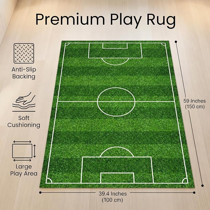 Soccer Rug for Kids, soft surface, non-slip backing, suitable for bedroom - Image 2