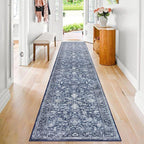 KILOCOCO Runner for Hallway 2.6x14 Runner Rug Printed Vintage Floral Washable by Kilococo