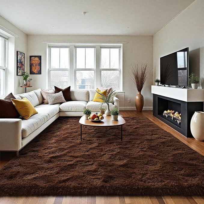 LOCHAS Ultra Soft Indoor Modern Area Rugs 9x12 Fluffy Living Room Carpets - Image 4