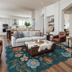 Lahome Floral Washable Area Rug, Ultra-Thin Soft Non-Slip Stain Resistant - Image 2