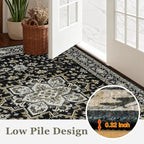 Area Rugs 10x12 Living Room Rug: Washable Rug Soft Vintage Boho Medallion - Image 9