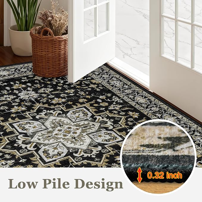 Area Rugs 10x14 Living Room Rug: Washable Rug Soft Vintage Boho Carpet Indoor - Image 9