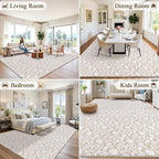 Vaukki 8x10 Area Rug for Living Room, Soft Fluffy Washable Modern Floral Indoor - Image 5
