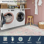Lahome Pink Boho Area Rug, 8x10 Washable Rugs - Image 5