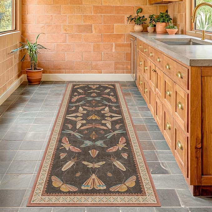 Brown 2x5 Entryway Runner Rug, Washable Non Slip Carpet - Image 6