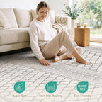 cotiled 6x9 Area Rugs Living Room Rug: Washable Boho Rugs - Image 2