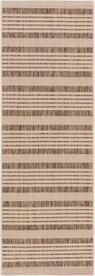 SAFAVIEH Courtyard Collection 2'3' x 18' Brown/Bone CY6062 Stripe Indoor/ - Image 2