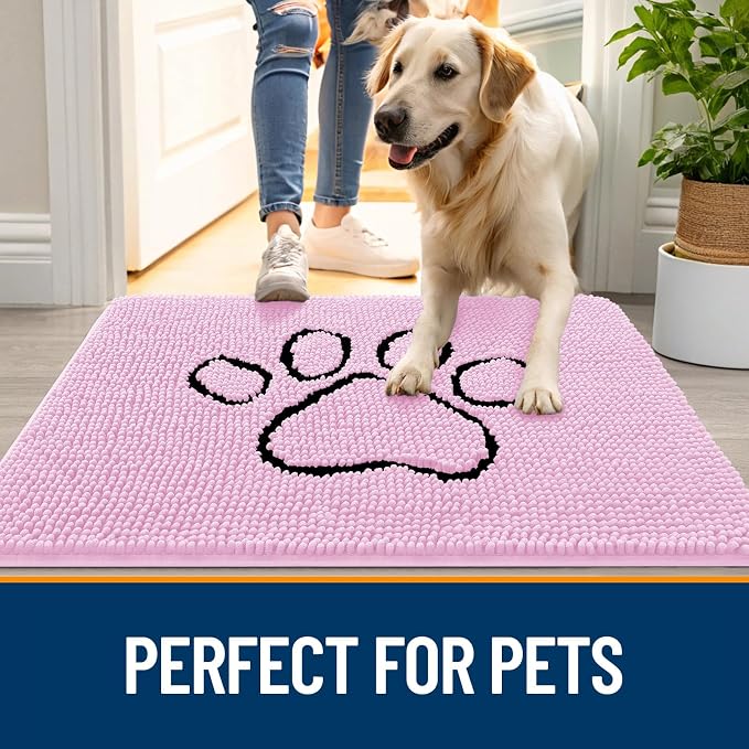 OLANLY Dog Door Mat for Muddy Paws 30x20, Paw Print Design, Absorbs Moisture - Image 6
