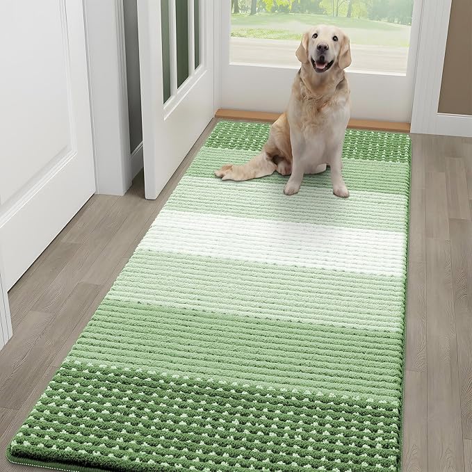 Kitinjoy Indoor Outdoor Door Mat, 59x24 Non-Slip Absorbent Dirt Trapper by Kitinjoy