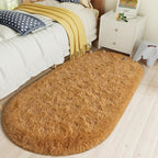 LOCHAS Bedroom Rug 2.6' x 5.3', Khaki Fluffy Shaggy Area Rug by LOCHAS