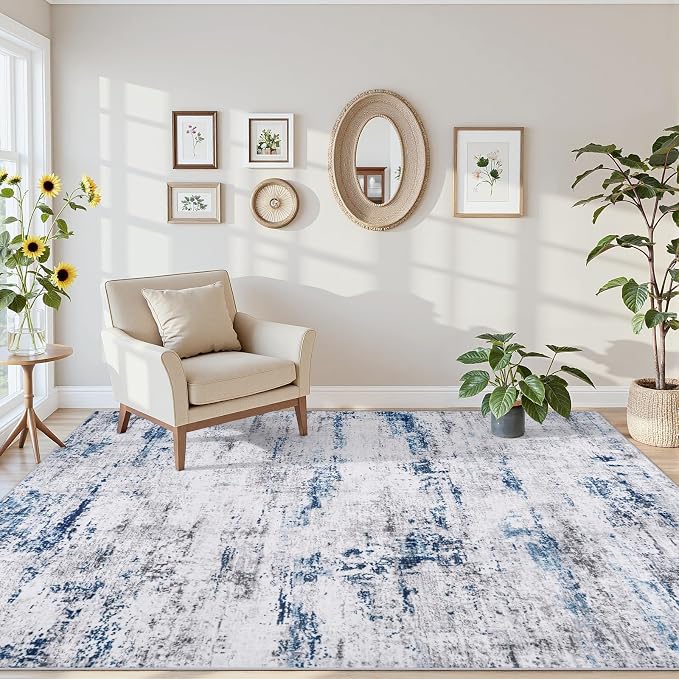Area Rug Living Room Rugs: 5x7 Large Soft Indoor Carpet Modern Abstract Rug - Image 7