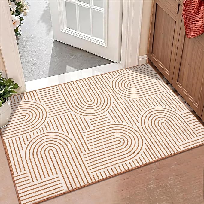 Washable Rug 2x3 Area Rugs for Entryway, Abstract Rug for Bedroom, Soft Rainbow - Image 3